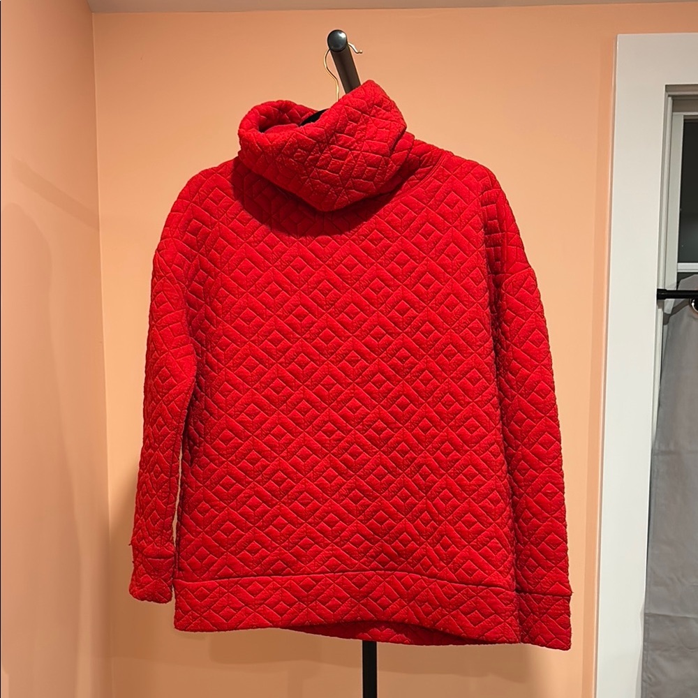 GAP Red Quilted Cowl Neck Sweater